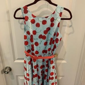 Light blue dress with cherries!